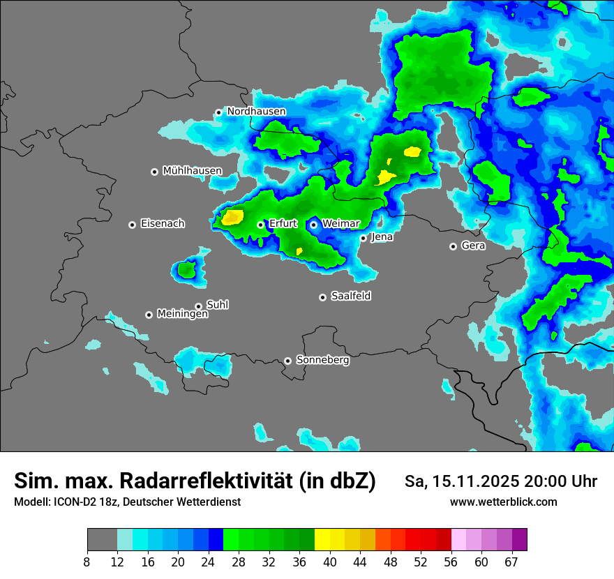 Modellkarten Simuliertes Radarbild