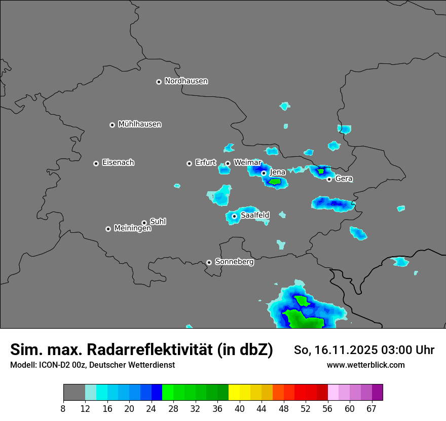 Modellkarten Simuliertes Radarbild