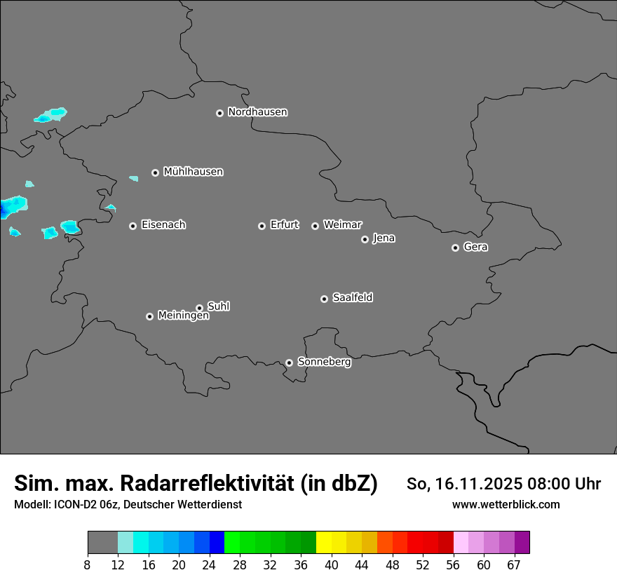 Modellkarten Simuliertes Radarbild