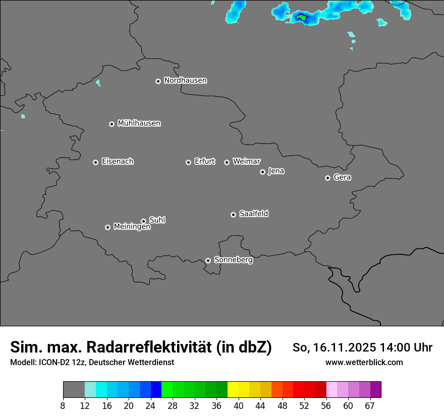 Modellkarten Simuliertes Radarbild