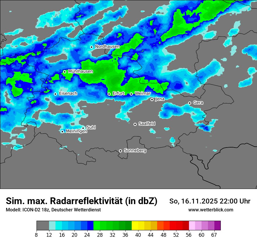 Modellkarten Simuliertes Radarbild