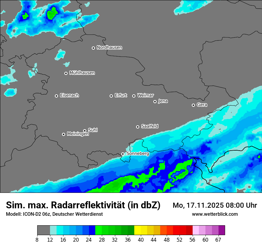 Modellkarten Simuliertes Radarbild