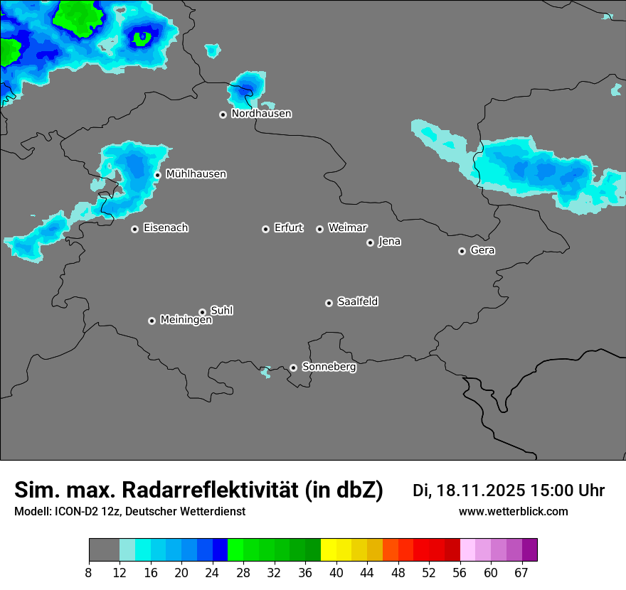 Modellkarten Simuliertes Radarbild
