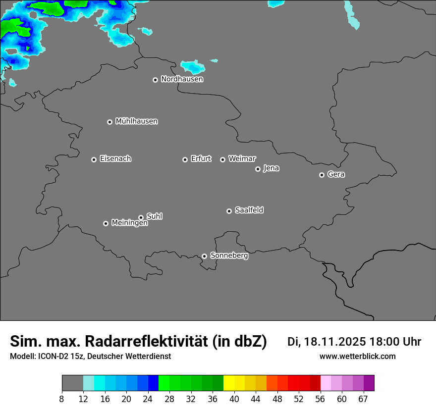 Modellkarten Simuliertes Radarbild