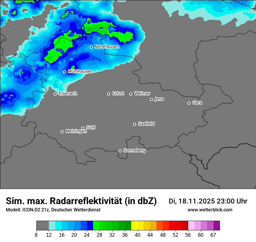 Modellkarten Simuliertes Radarbild