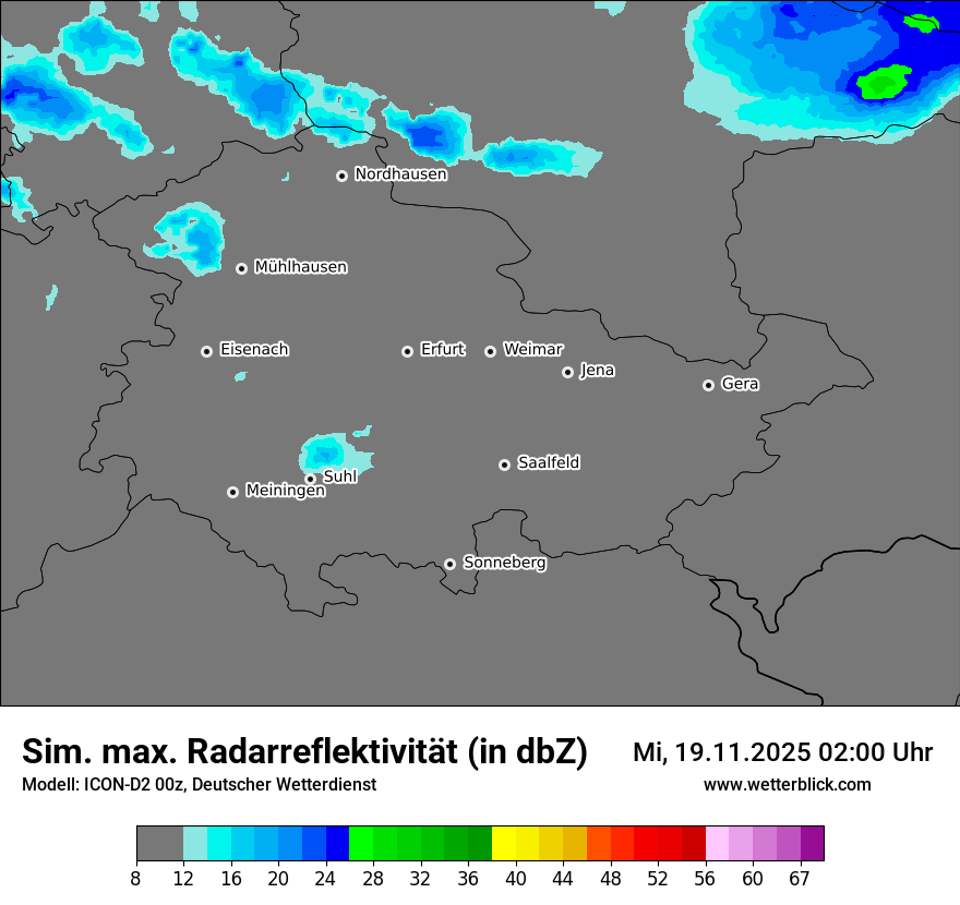Modellkarten Simuliertes Radarbild