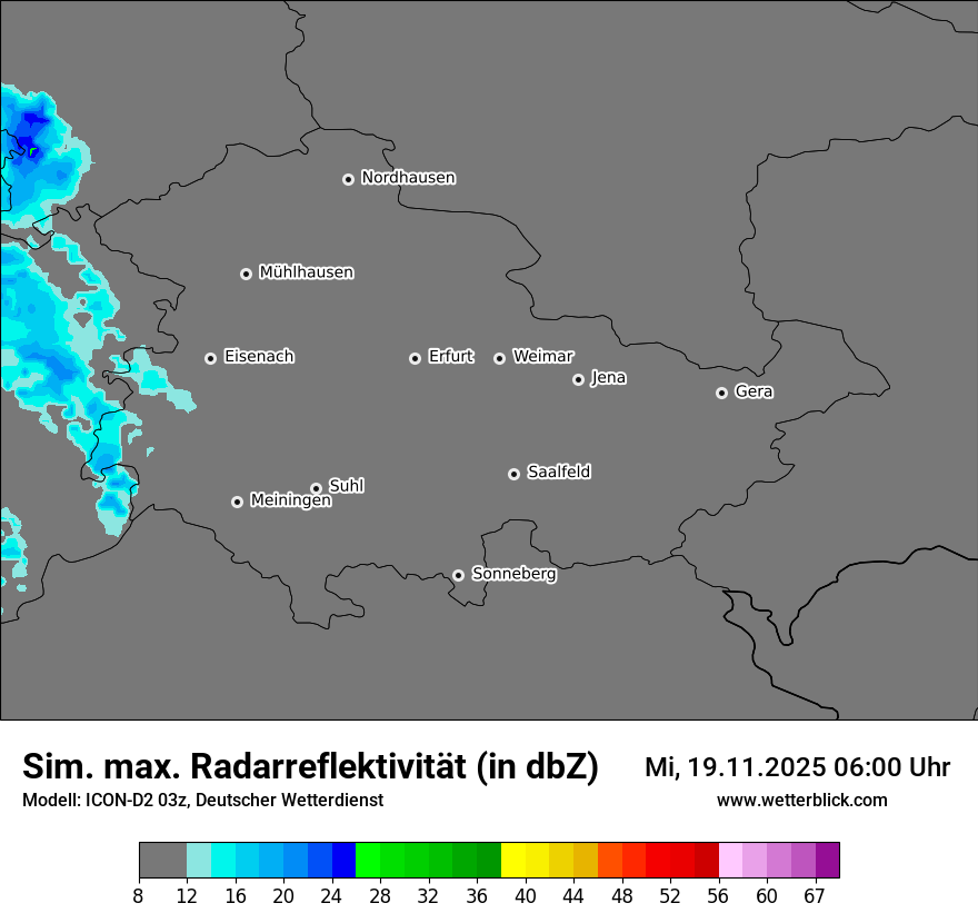 Modellkarten Simuliertes Radarbild