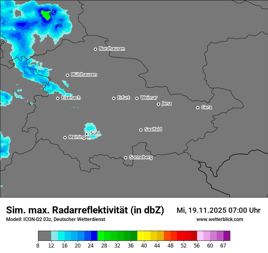 Modellkarten Simuliertes Radarbild