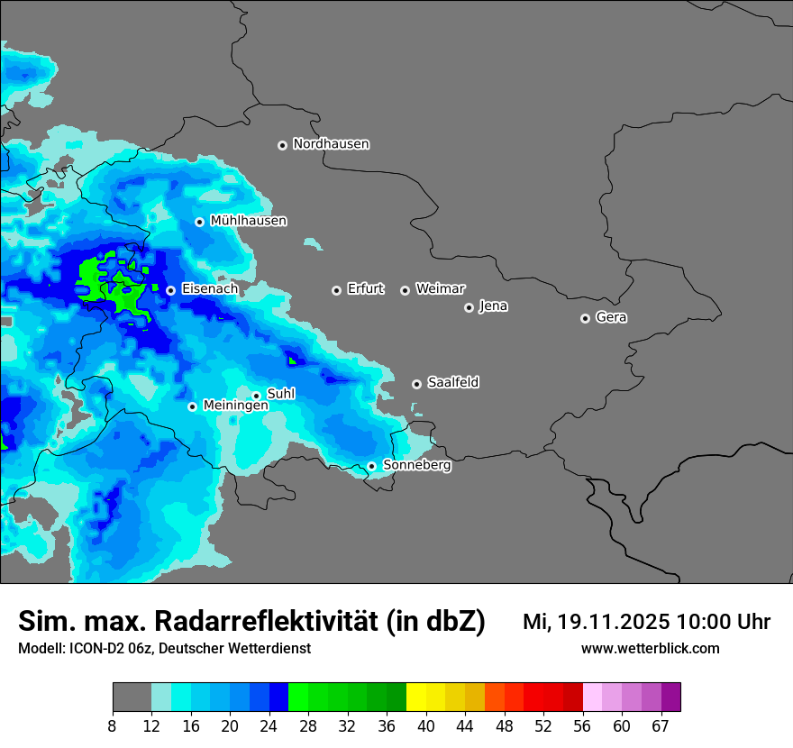 Modellkarten Simuliertes Radarbild