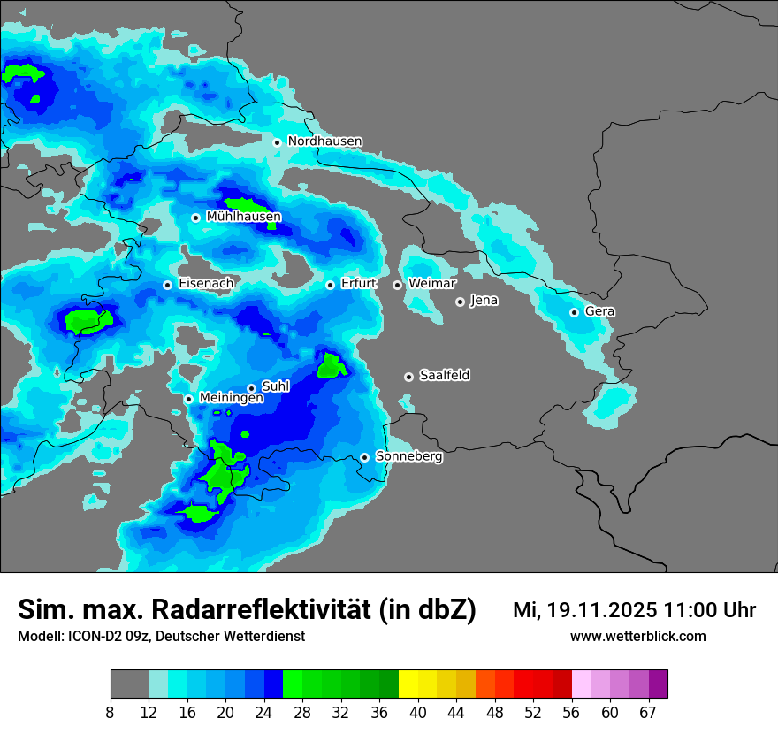 Modellkarten Simuliertes Radarbild