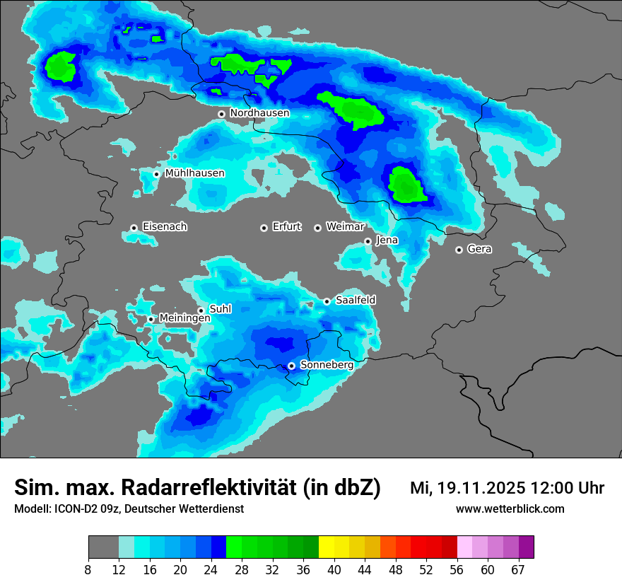 Modellkarten Simuliertes Radarbild