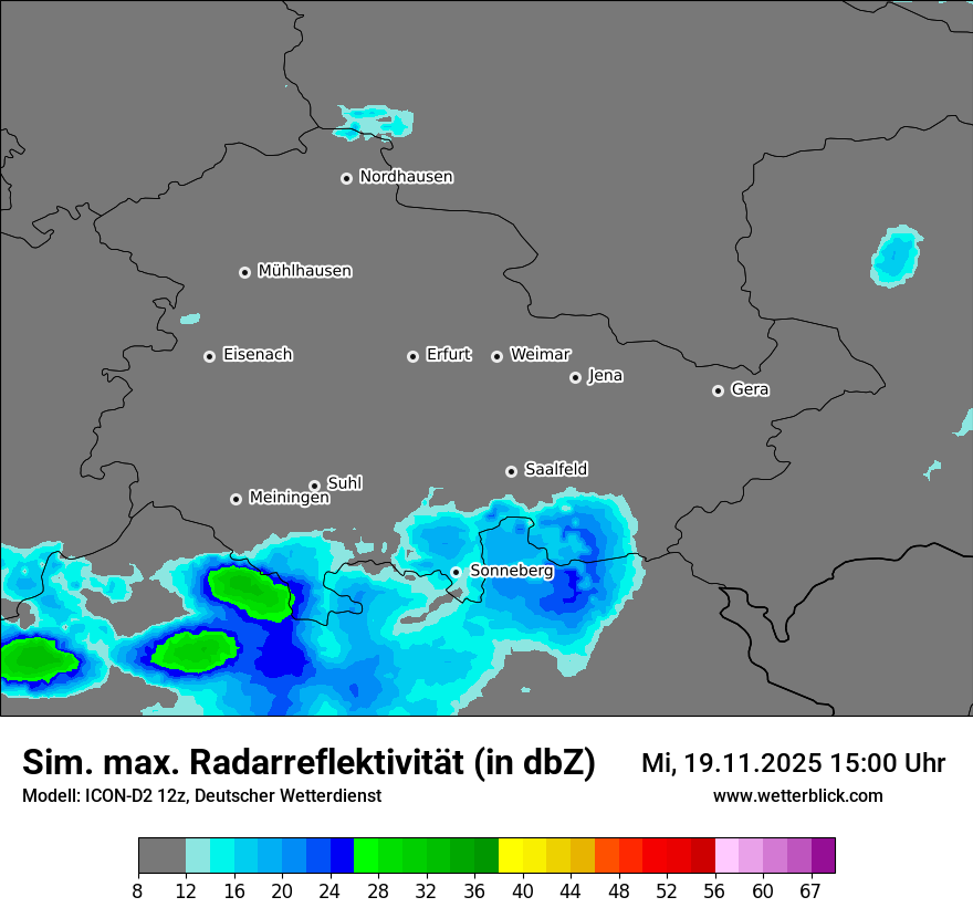 Modellkarten Simuliertes Radarbild