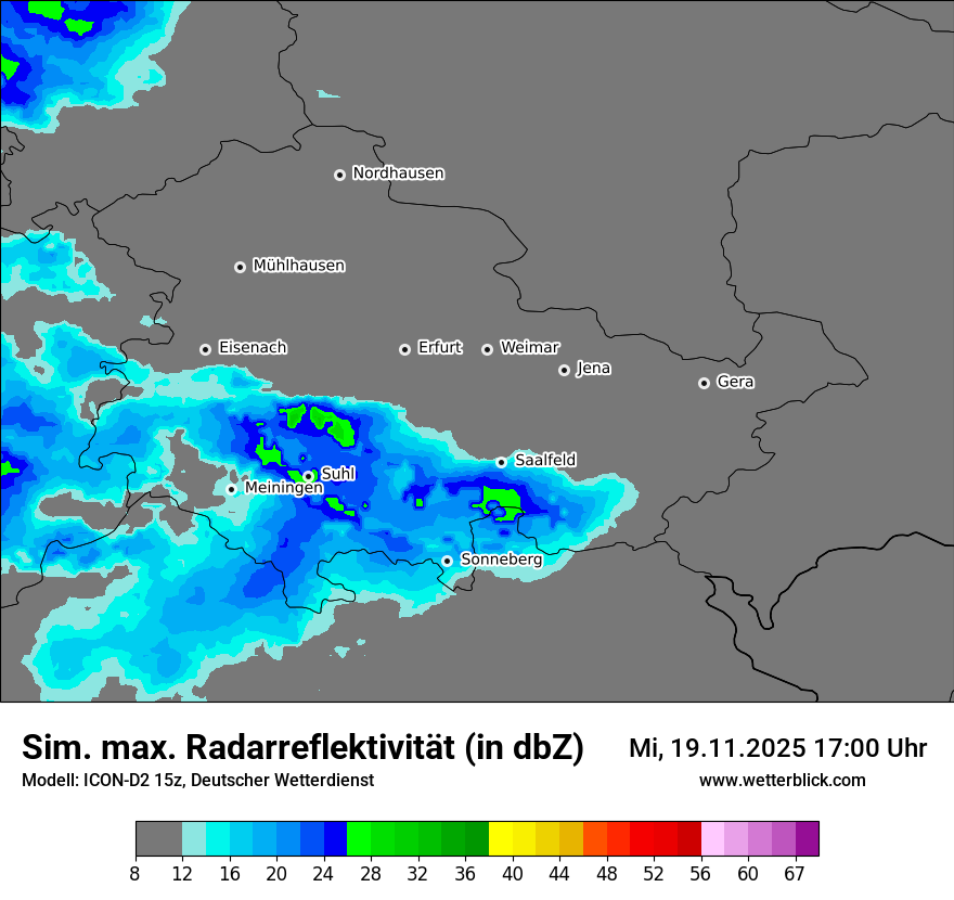 Modellkarten Simuliertes Radarbild