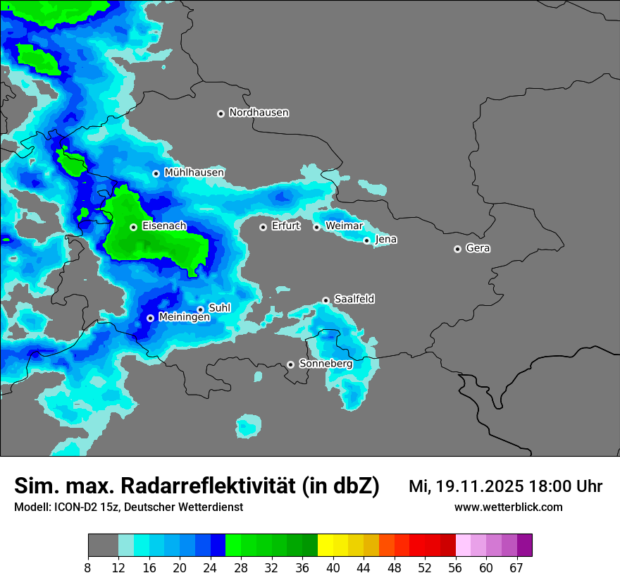Modellkarten Simuliertes Radarbild