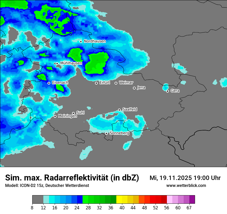 Modellkarten Simuliertes Radarbild