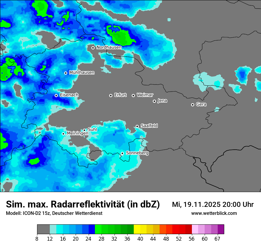 Modellkarten Simuliertes Radarbild