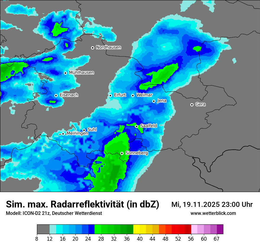 Modellkarten Simuliertes Radarbild