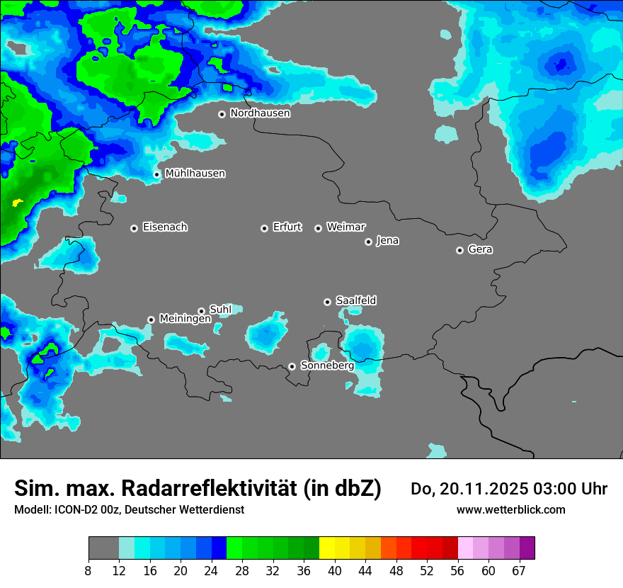 Modellkarten Simuliertes Radarbild