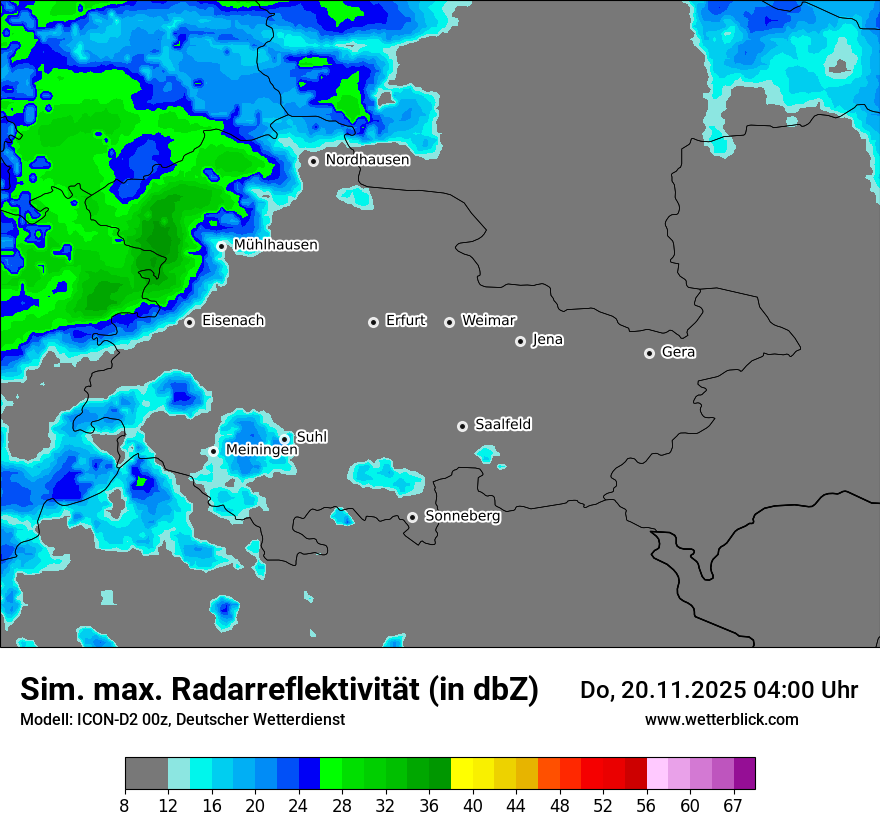 Modellkarten Simuliertes Radarbild
