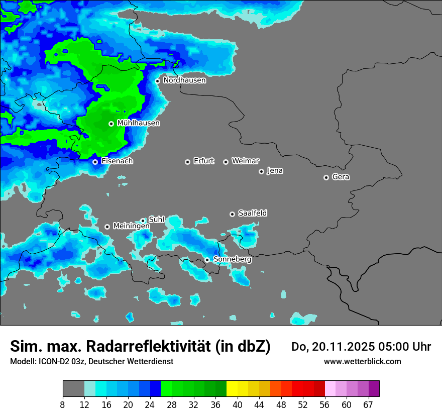 Modellkarten Simuliertes Radarbild
