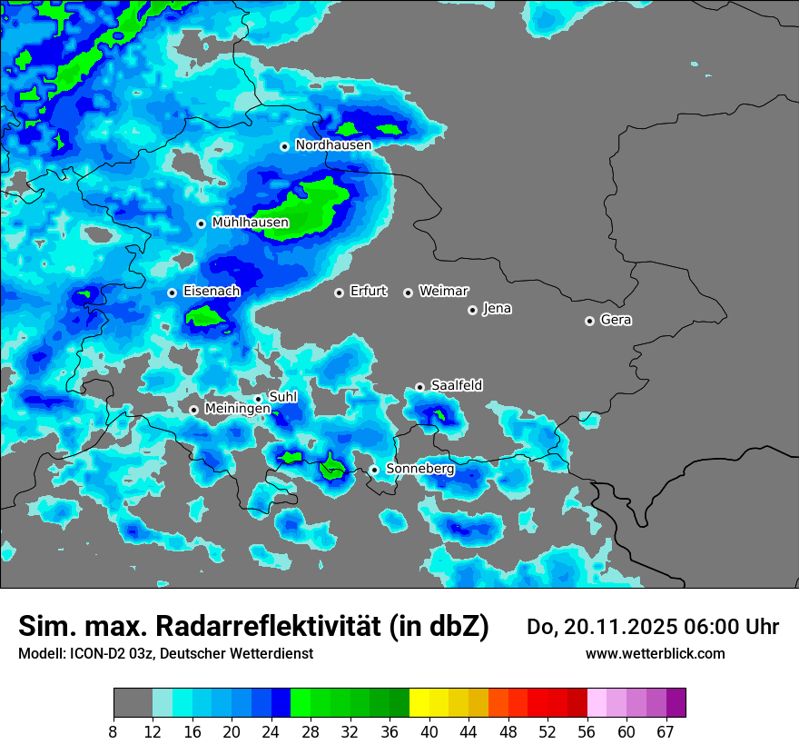 Modellkarten Simuliertes Radarbild