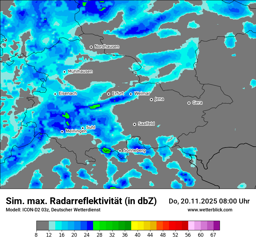 Modellkarten Simuliertes Radarbild