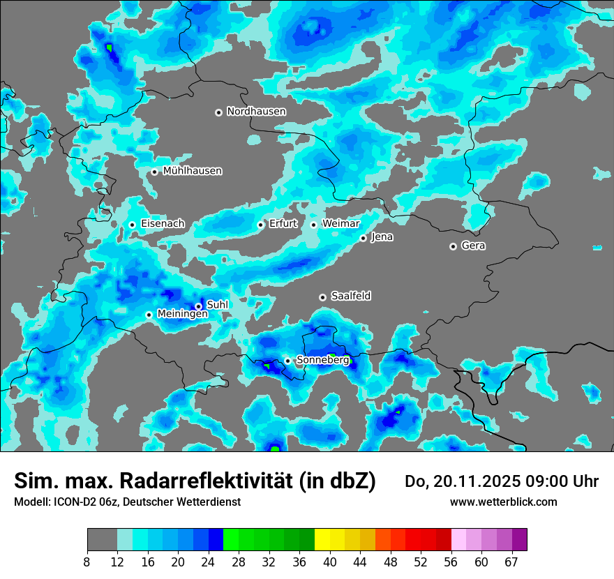Modellkarten Simuliertes Radarbild