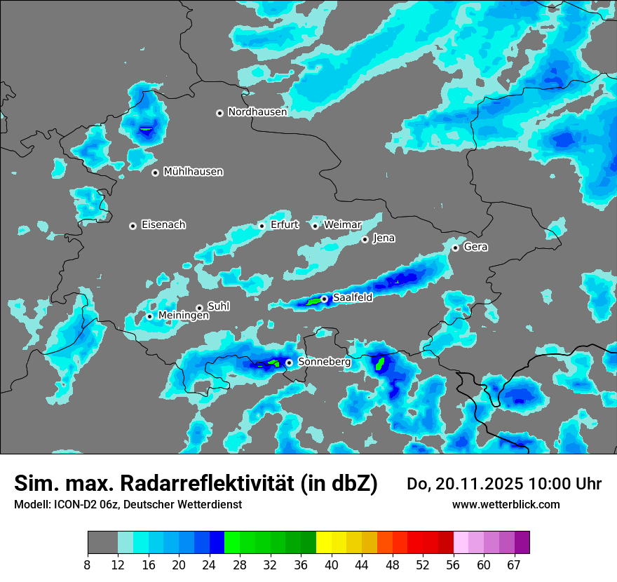 Modellkarten Simuliertes Radarbild