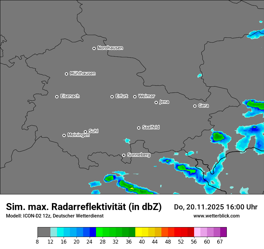 Modellkarten Simuliertes Radarbild