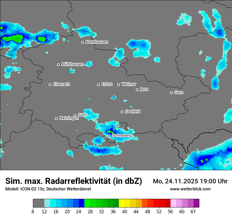Modellkarten Simuliertes Radarbild