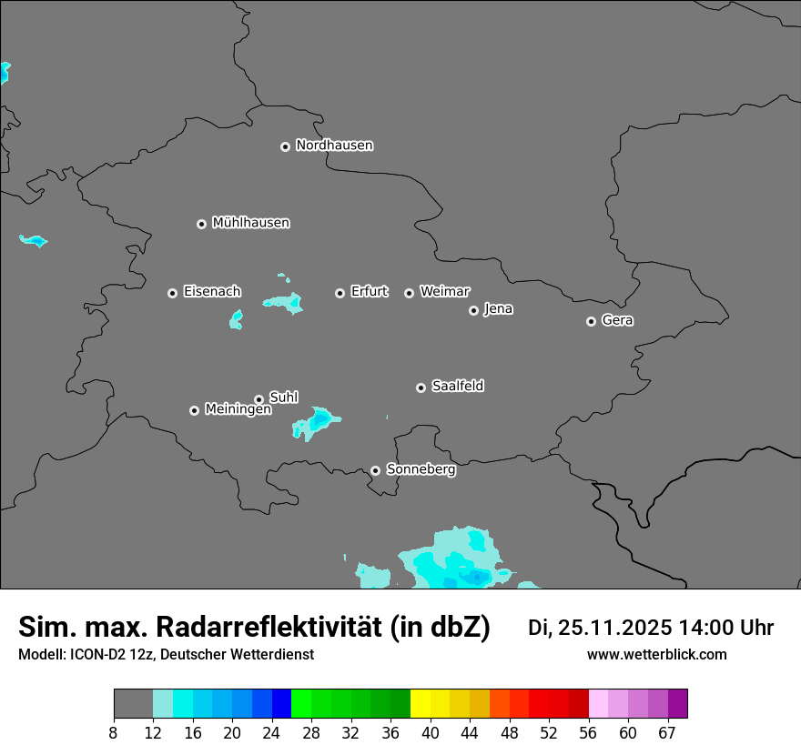 Modellkarten Simuliertes Radarbild