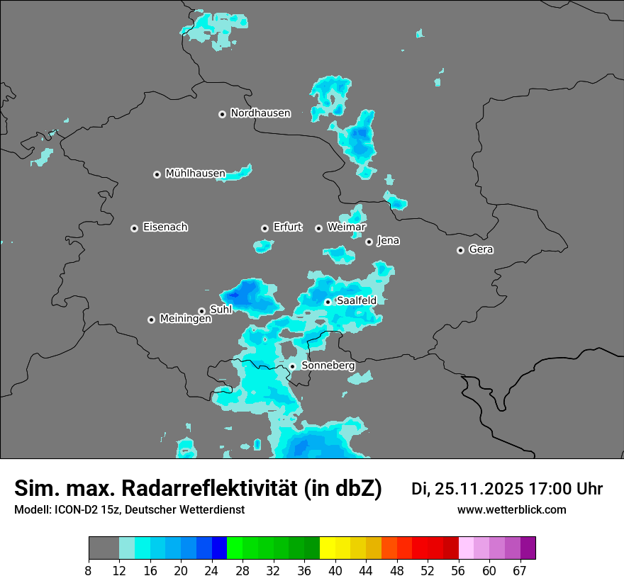 Modellkarten Simuliertes Radarbild