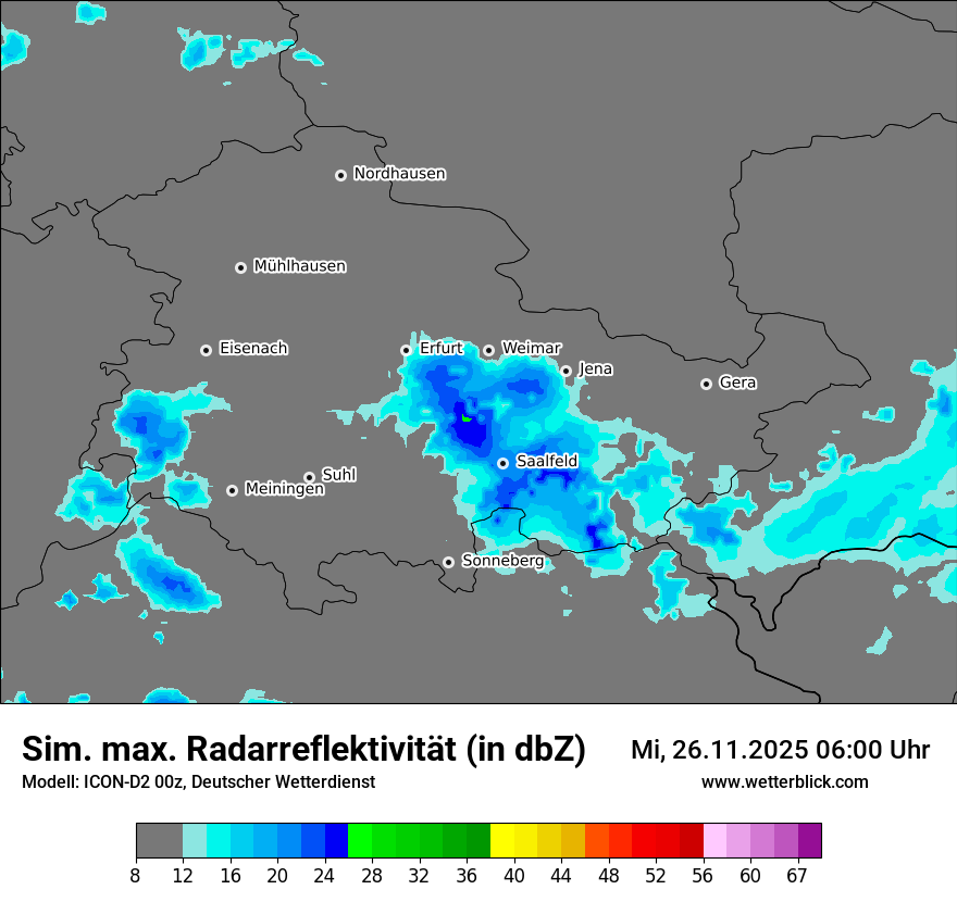 Modellkarten Simuliertes Radarbild