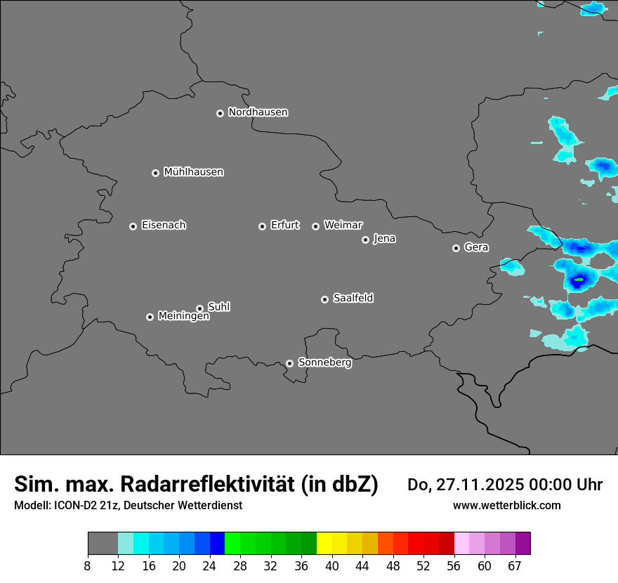 Modellkarten Simuliertes Radarbild