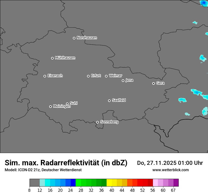 Modellkarten Simuliertes Radarbild