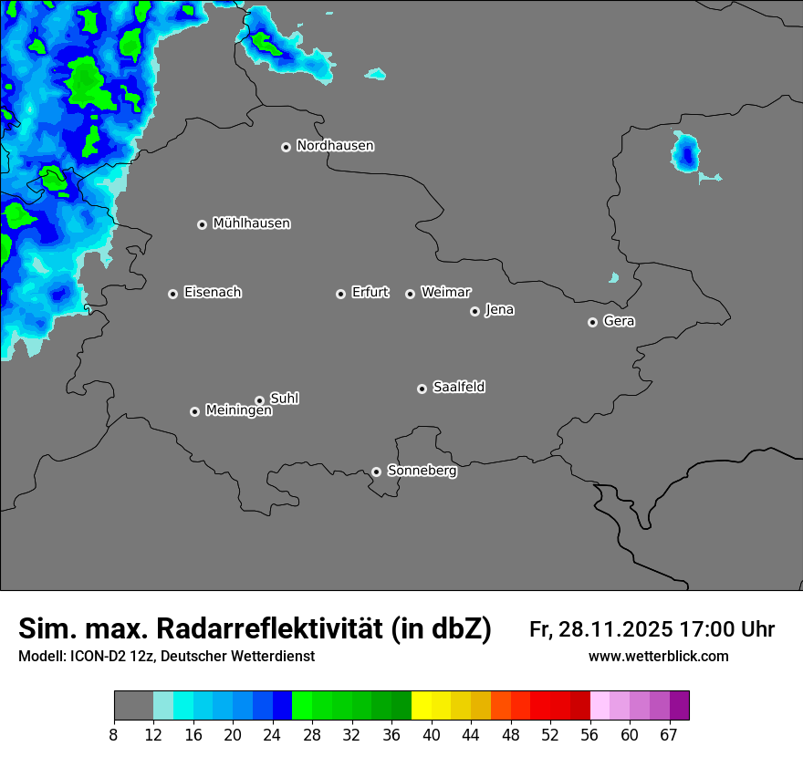 Modellkarten Simuliertes Radarbild