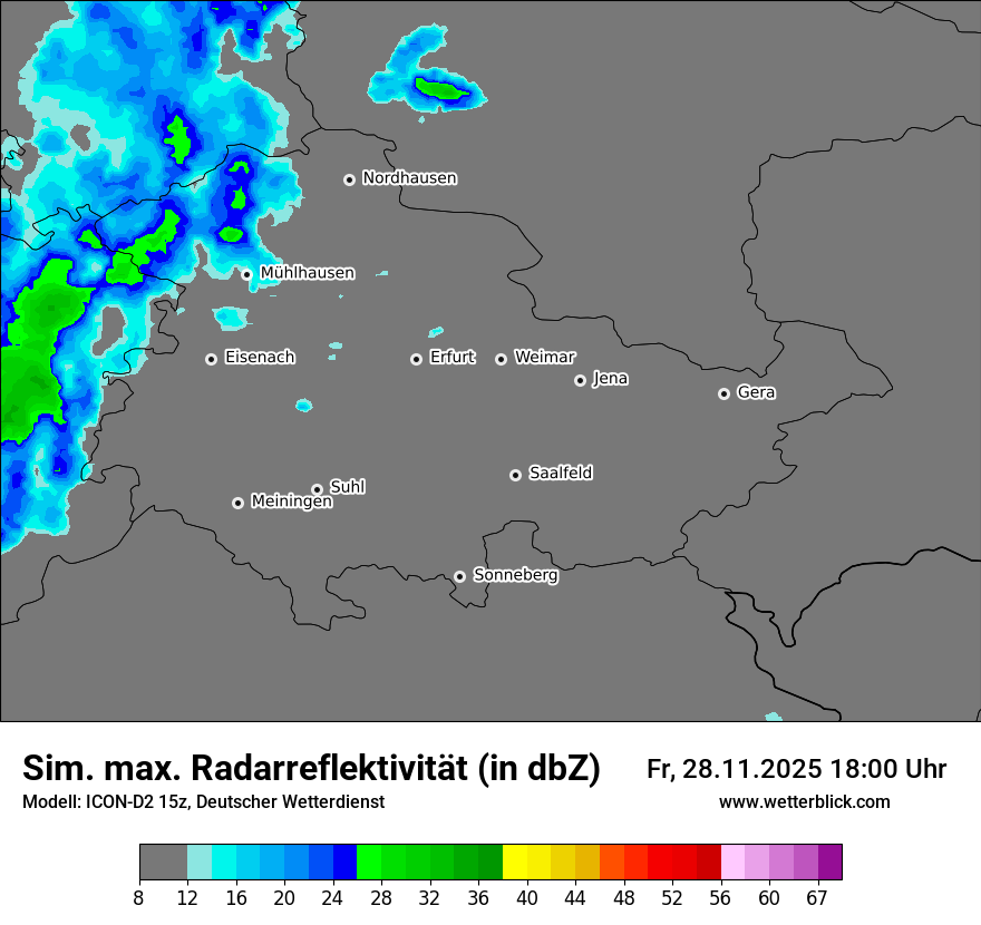 Modellkarten Simuliertes Radarbild