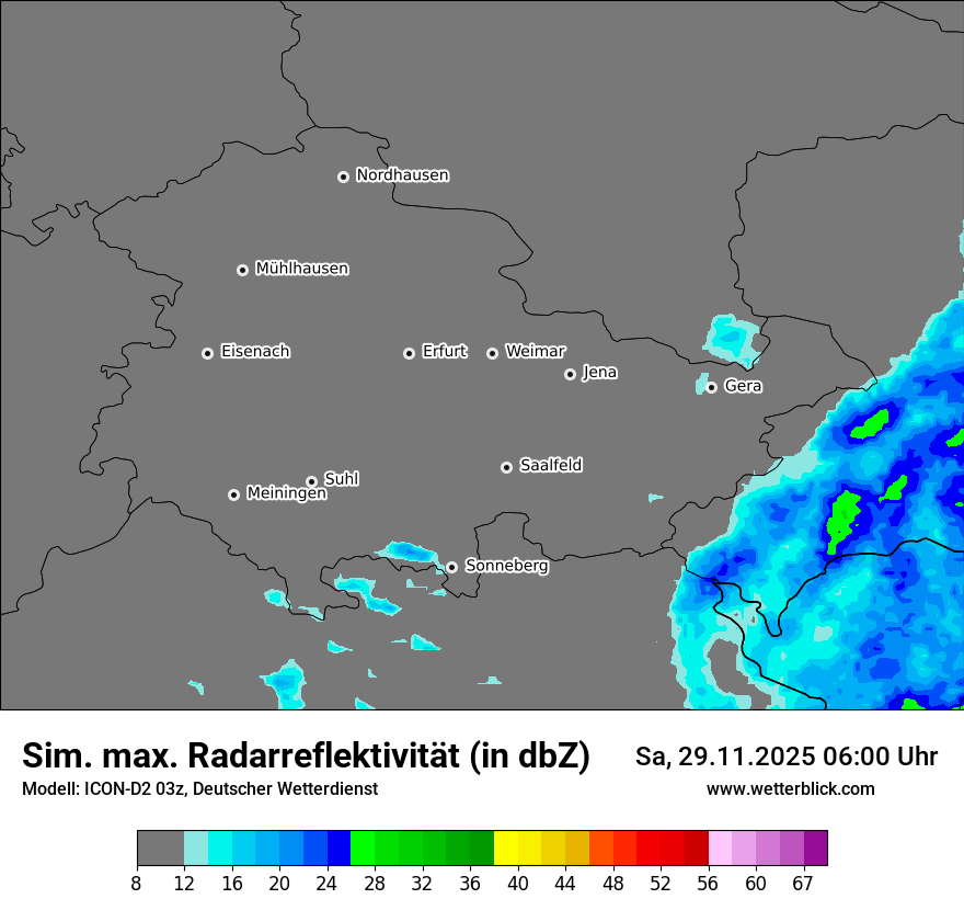 Modellkarten Simuliertes Radarbild