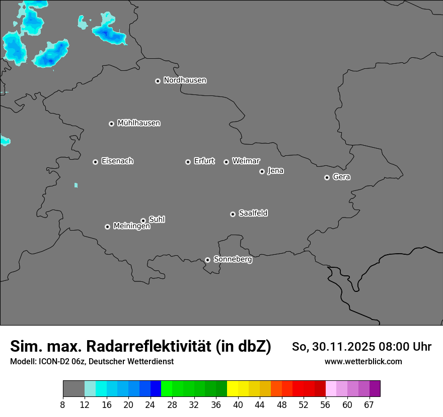 Modellkarten Simuliertes Radarbild
