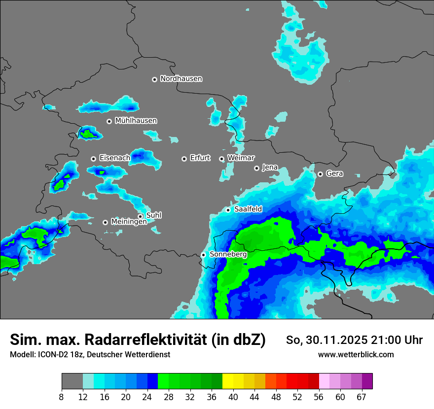 Modellkarten Simuliertes Radarbild