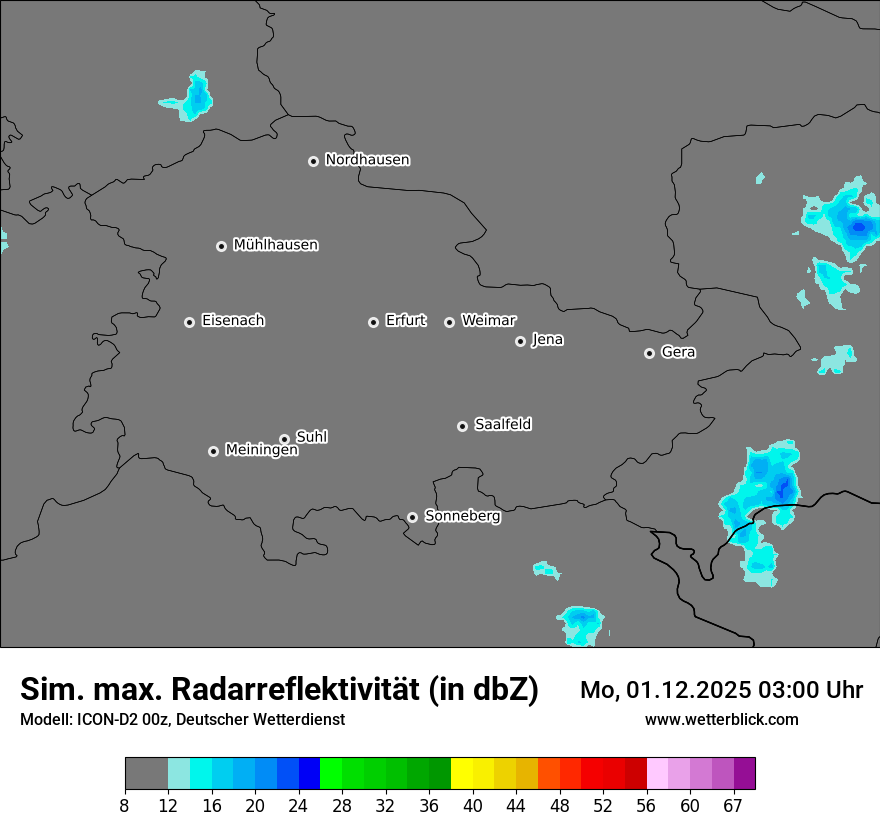 Modellkarten Simuliertes Radarbild