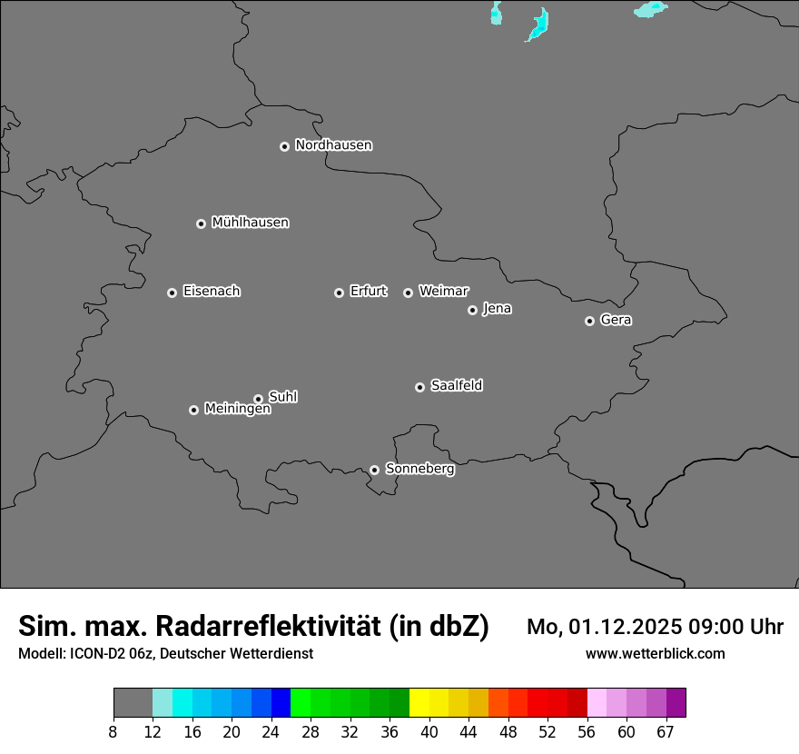 Modellkarten Simuliertes Radarbild