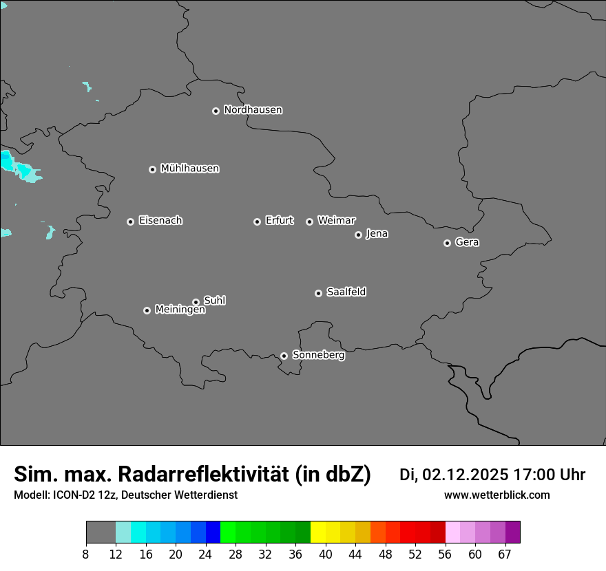 Modellkarten Simuliertes Radarbild
