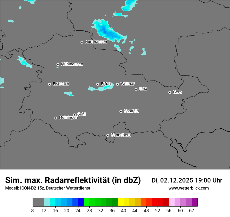 Modellkarten Simuliertes Radarbild