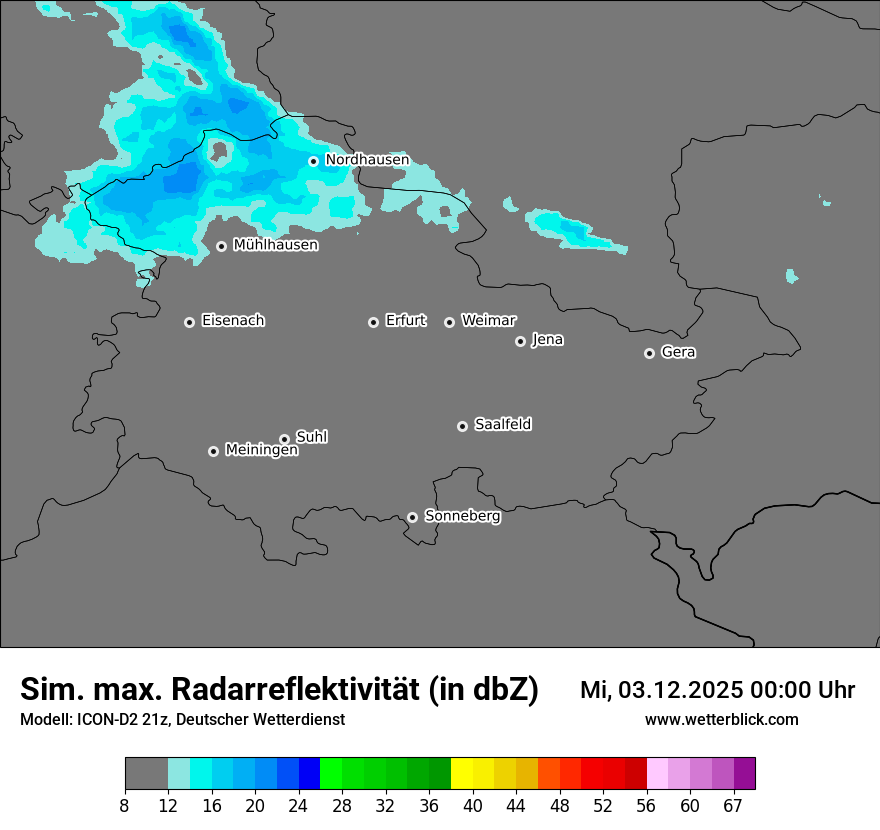 Modellkarten Simuliertes Radarbild