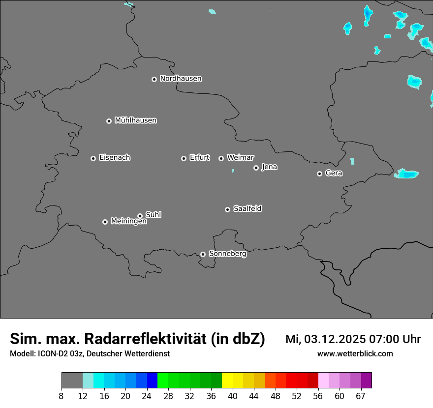 Modellkarten Simuliertes Radarbild