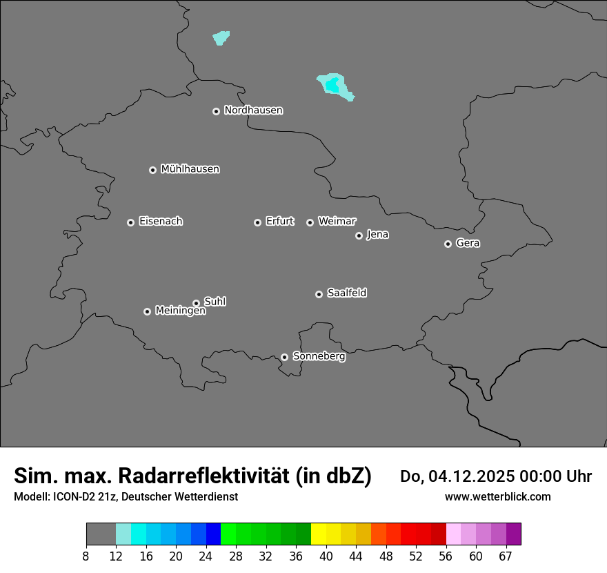 Modellkarten Simuliertes Radarbild