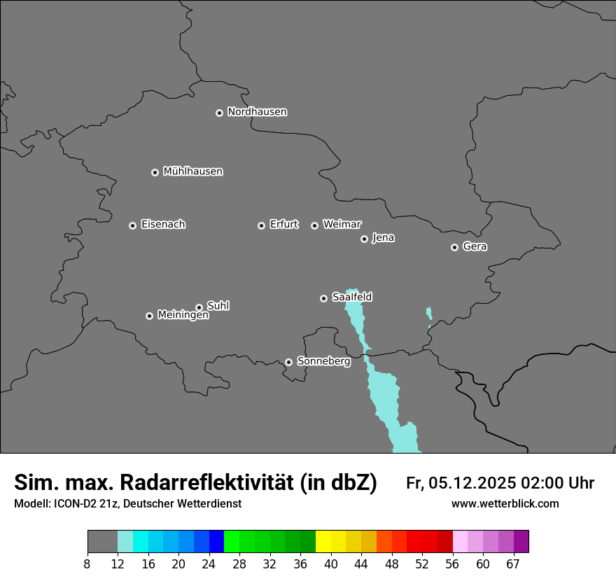 Modellkarten Simuliertes Radarbild
