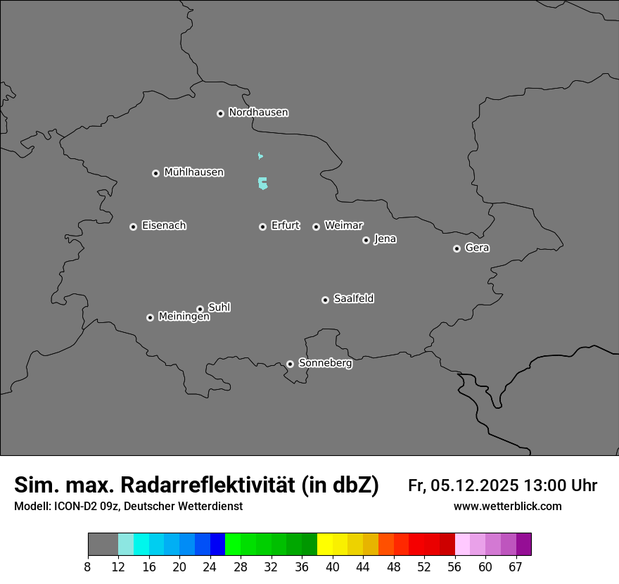 Modellkarten Simuliertes Radarbild