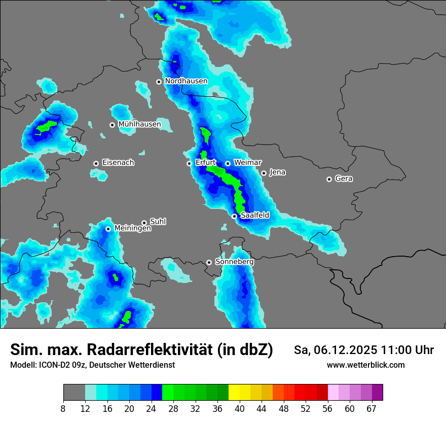 Modellkarten Simuliertes Radarbild